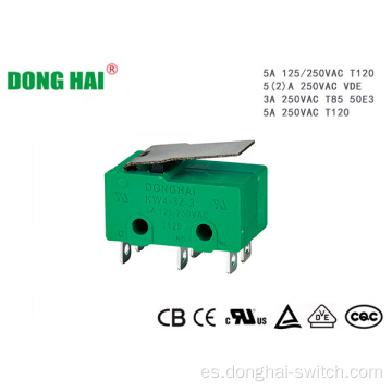 Microinterruptor subminiatura de doble polo PCB de 3 pines